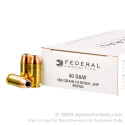 50 Rounds of 180gr JHP .40 S&W Ammo by Federal Classic