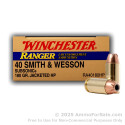 50 Rounds of 180gr JHP .40 S&W Ammo by Winchester Ranger