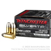200 Rounds of 115gr JHP 9mm Ammo by Winchester
