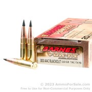 20 Rounds of 110gr TAC-TX FB .300 AAC Blackout Ammo by Barnes