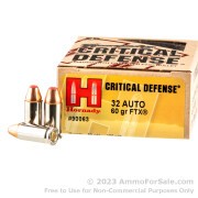 25 Rounds of 60gr FTX .32 ACP Ammo by Hornady