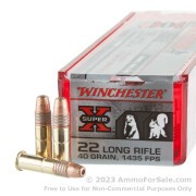 100 Rounds of 40gr HP .22 LR Ammo by Winchester