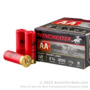 250 Rounds of 1 1/8 ounce #8 heavy shot 12ga Ammo by Winchester AA