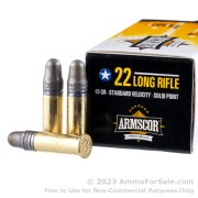 50 Rounds of 40gr LRN .22 LR Ammo by Armscor