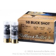 250 Rounds of 2-3/4" 1 1/8 ounce #1 Buck 12ga Ammo by Sellier & Bellot