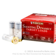 25 Rounds of 1 ounce #8 shot 12ga Ammo by Fiocchi 1,200 fps