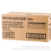 1000 Rounds of 62gr FMJ M855 5.56x45 Ammo by Winchester USA Bulk Pack