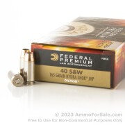 50 Rounds of 165gr JHP .40 S&W Ammo by Federal Hydra-Shok