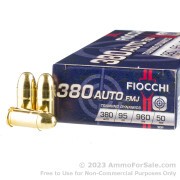 50 Rounds of 95gr FMJ .380 ACP Ammo by Fiocchi