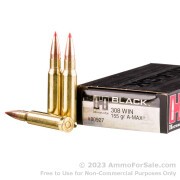 200 Rounds of 155gr A-MAX .308 Win Ammo by Hornady