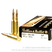 20 Rounds of 131gr SP 6.5x55mm SE Ammo by Sellier & Bellot