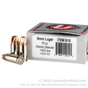 20 Rounds of 90gr Xtreme Defender 9mm Ammo by Underwood