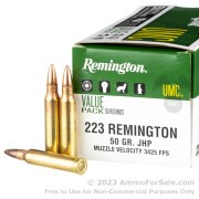 50 Rounds of 50gr JHP .223 Ammo by Remington