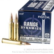 50 Rounds of 55gr FMJBT .223 Ammo by Fiocchi