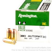 100 Rounds of 88gr JHP .380 ACP Ammo by Remington