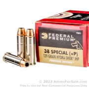 20 Rounds of 129gr JHP .38 Spl P+ Ammo by Federal Premium Hydra-Shok