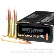 500 Rounds of 150gr FMJ .300 AAC Blackout Ammo by Ammo Inc.