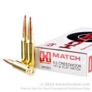 20 Rounds of 147gr ELD Match 6.5 Creedmoor Ammo by Hornady
