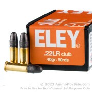 50 Rounds of 40gr LRN .22 LR Ammo by Eley