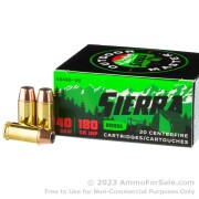 20 Rounds of 180gr JHP .40 S&W Ammo by Sierra