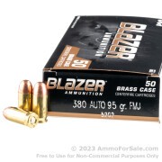 50 Rounds of 95gr FMJ .380 ACP Ammo by Blazer 