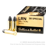 50 Rounds of 158gr LRN .38 Spl Ammo by Sellier & Bellot