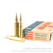 20 Rounds of 75gr BTHP Match 5.56x45 Ammo by Hornady
