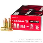 50 Rounds of 124gr FMJ 9mm Ammo by Federal