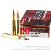 20 Rounds of 75gr HPBT 5.56x45 Ammo by Hornady