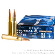 20 Rounds of 150gr SP .308 Win Ammo by Federal Power-Shok
