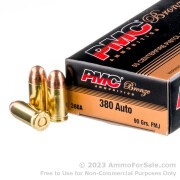1000 Rounds of 90gr FMJ .380 ACP Ammo by PMC