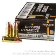 1000 Rounds of 124gr JHP 9mm Ammo by Fiocchi