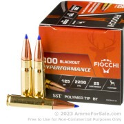 25 Rounds of 125gr SST .300 AAC Blackout Ammo by Fiocchi Extrema
