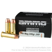 20 Rounds of 240gr JHP .44 Mag Ammo by Ammo Inc.