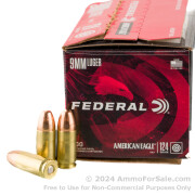 100 Rounds of 124gr FMJ 9mm Ammo by Federal