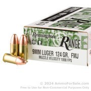 50 Rounds of 124gr FMJ 9mm Ammo by Remington