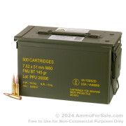 500 Rounds of 145gr FMJBT 7.62x51 Ammo in Ammo Can by Prvi Partizan