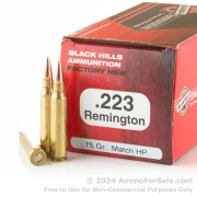1000 Rounds of 75gr Heavy Match HP .223 Rem Ammo by Black Hills Ammunition