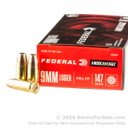 1000 Rounds of 147gr FMJ 9mm Ammo by Federal