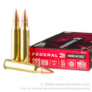 500  Rounds of 55gr FMJBT .223 Ammo by Federal