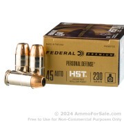 20 Rounds of 230gr JHP .45 ACP Ammo by Federal HST
