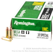 250 Rounds of 130gr FMJ .38 Spl Ammo by Remington