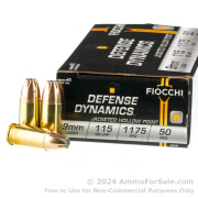 50 Rounds of 115gr JHP 9mm Ammo by Fiocchi