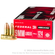 1000 Rounds of 124gr FMJ 9mm Ammo by Federal