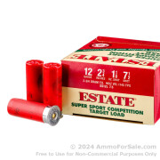 25 Rounds of 1 1/8 ounce #7 1/2 shot 12ga Ammo by Estate Cartridge Super Sport Competition Target Load