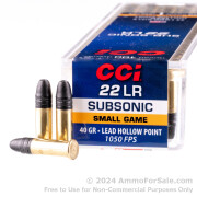 100 Rounds of 40gr LHP .22 LR Ammo by CCI