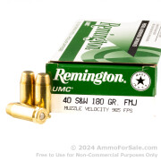 50 Rounds of 180gr MC .40 S&W Ammo by Remington UMC