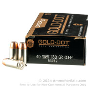 50 Rounds of 180gr JHP .40 S&W Ammo by Speer Gold Dot