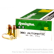 50 Rounds of 95gr FMJ .380 ACP Ammo by Remington