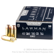 1000 Rounds of Bulk 180gr TMJ .40 S&W Ammo by Speer Lawman